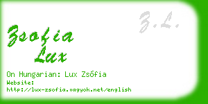 zsofia lux business card
